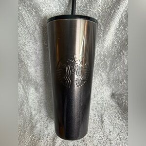Starbucks black/gunmetal ombré tumbler‎ subtle glitter at the bottom Venti size